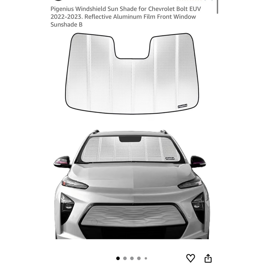 Pigenius Windshield Sun Shade for 2022-2023 Chevrolet Bolt EUVReflective B-SS133